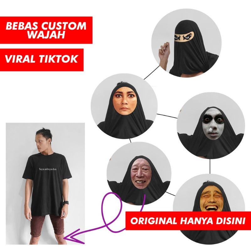 kaos Custom Flip Muka Orang Bebas Design Lucu