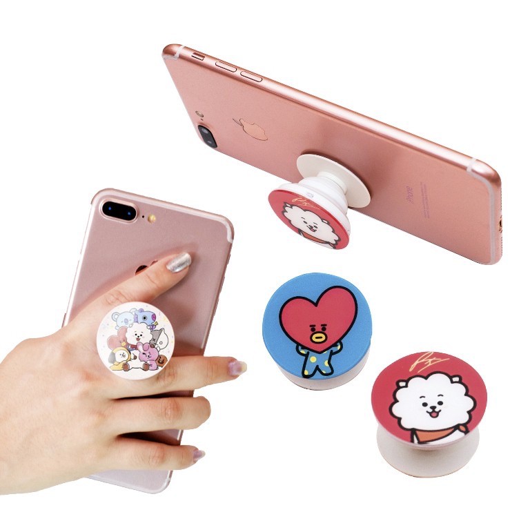 Popsocket BT21 Akrilik / Phone Holder Karakter BT21 / Phone Grip Kartun Bangtan Boys BT21 Army / Pop Socket Karakter Korea