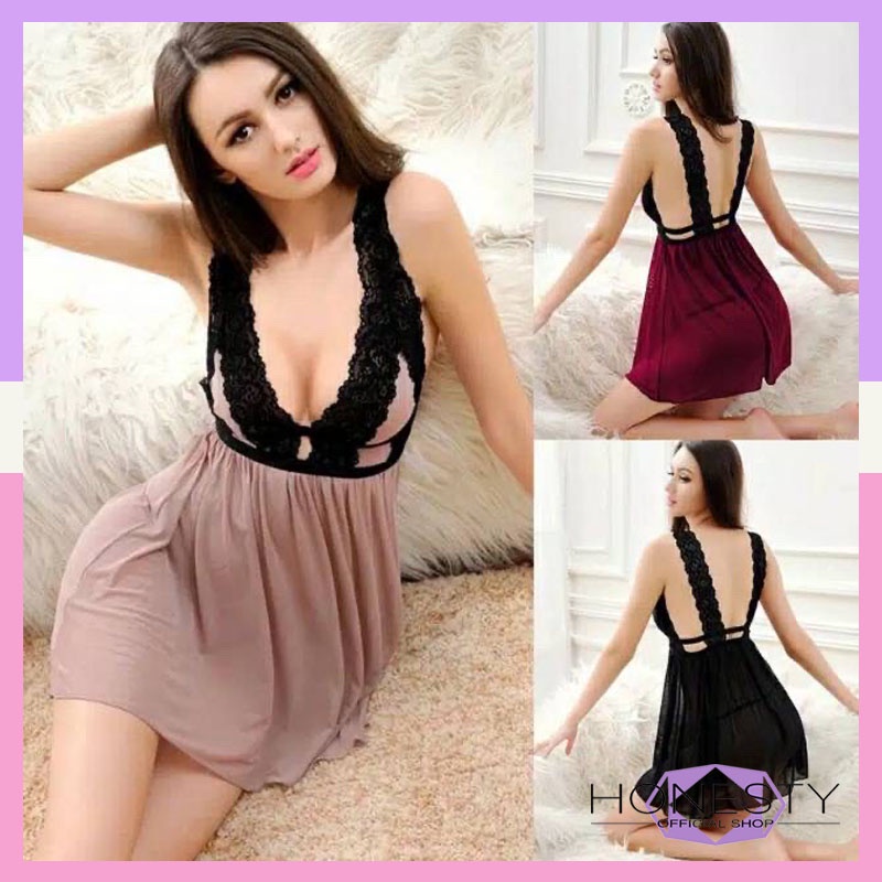 Honesty-126 Lingerie Wanita Cami Top dengan Celana Pendek dengan Celana Set Piyama