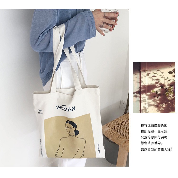 TC-49 tas kanvas canvas wanita tote bag import jepang korea high quality