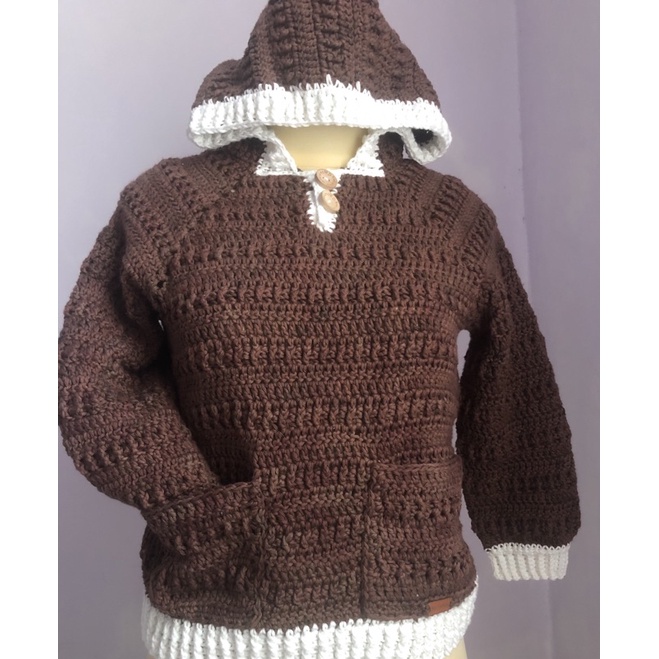 SWEATER HOODIE ANAK RAJUT HANDMADE