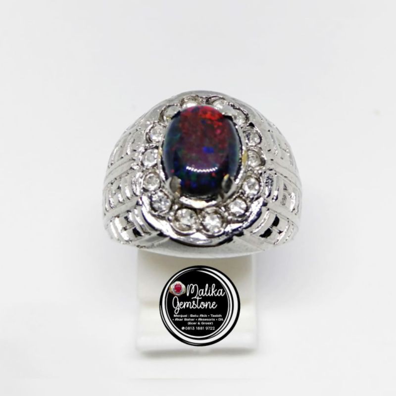 CINCIN BATU KALIMAYA BLACK OVAL