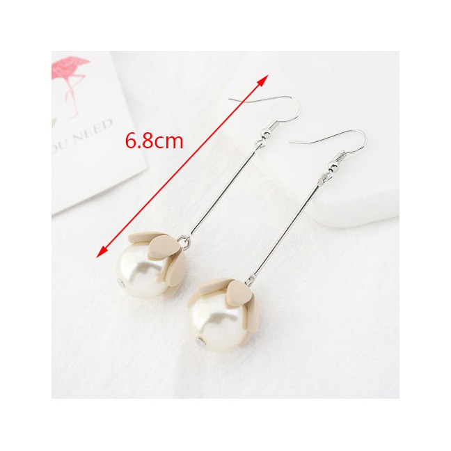 LRC Anting Gantung Flower Shape Decorated Earrings