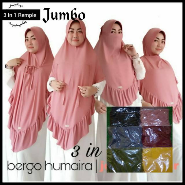 Jilbab Niqob Rempel Jumbo Jersey Super Premium Real Picture Harga Spesial dengan Kualitas Terbaik