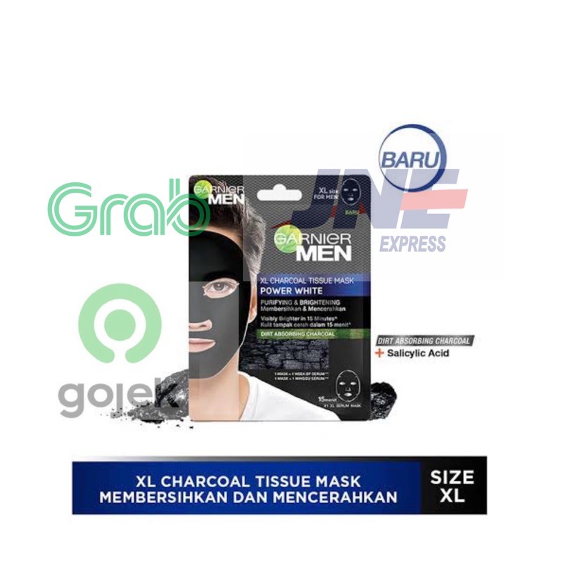 GARNIER MEN XL CHARCOAL TISSUE MASK ( DIRT ABSORBING )