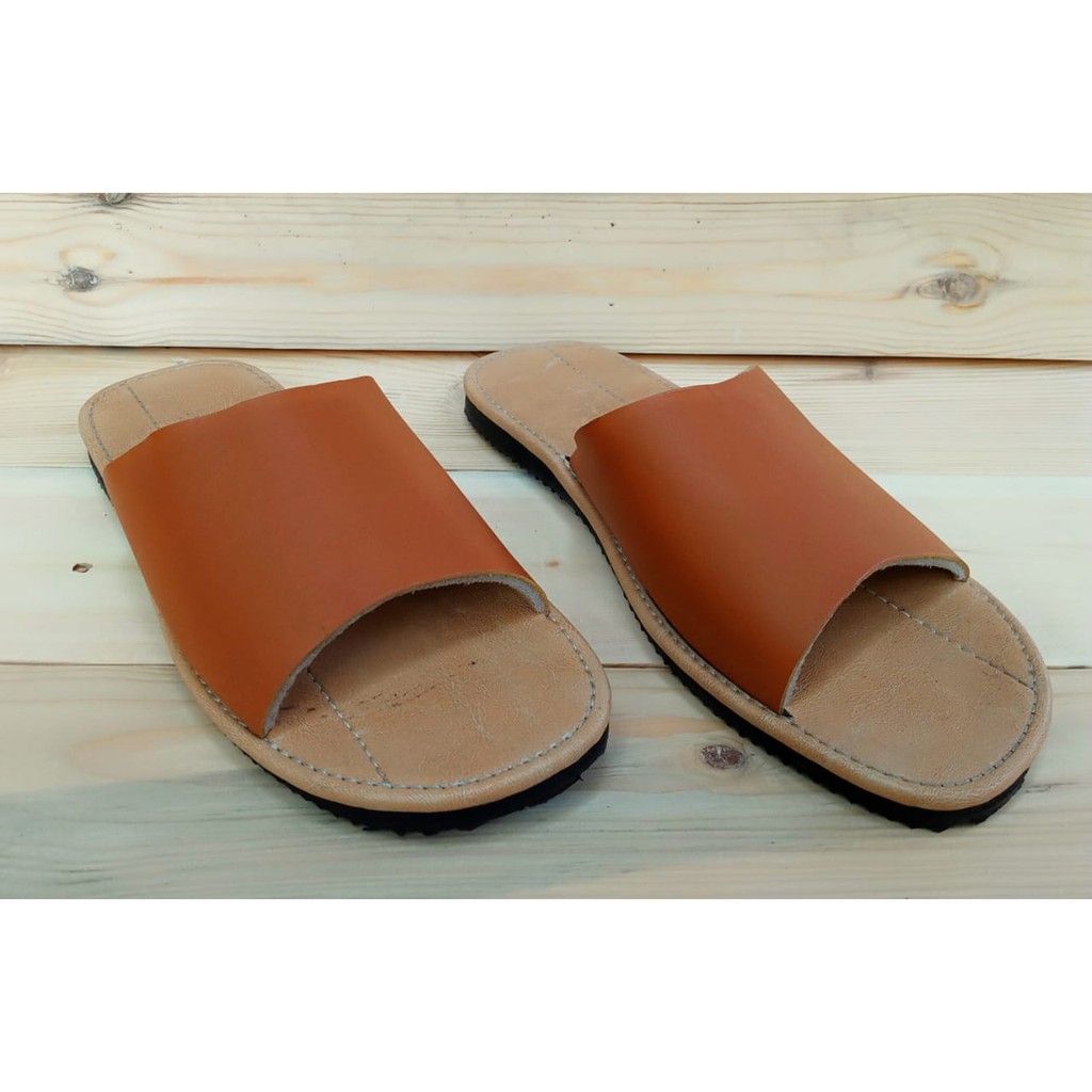 Sandal Kasual Pria Kulit Asli Rasheda Gr 49 Slide Big Size