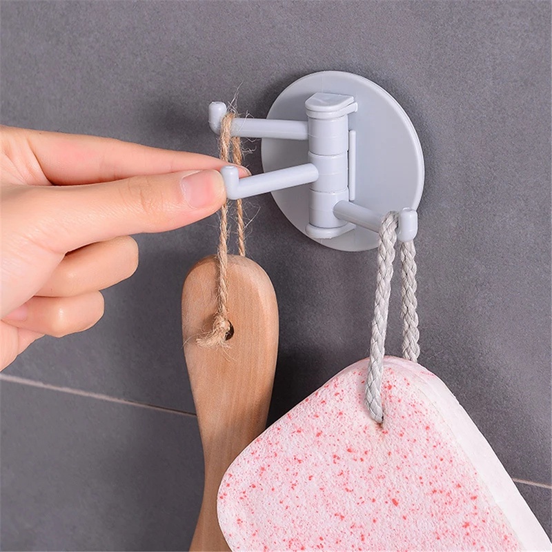 [ Home Creative Nail-Free  Strong Bearing  Racks ][ Rotatable Seamless Adhesive Wall Hanging Storage Hooks ]