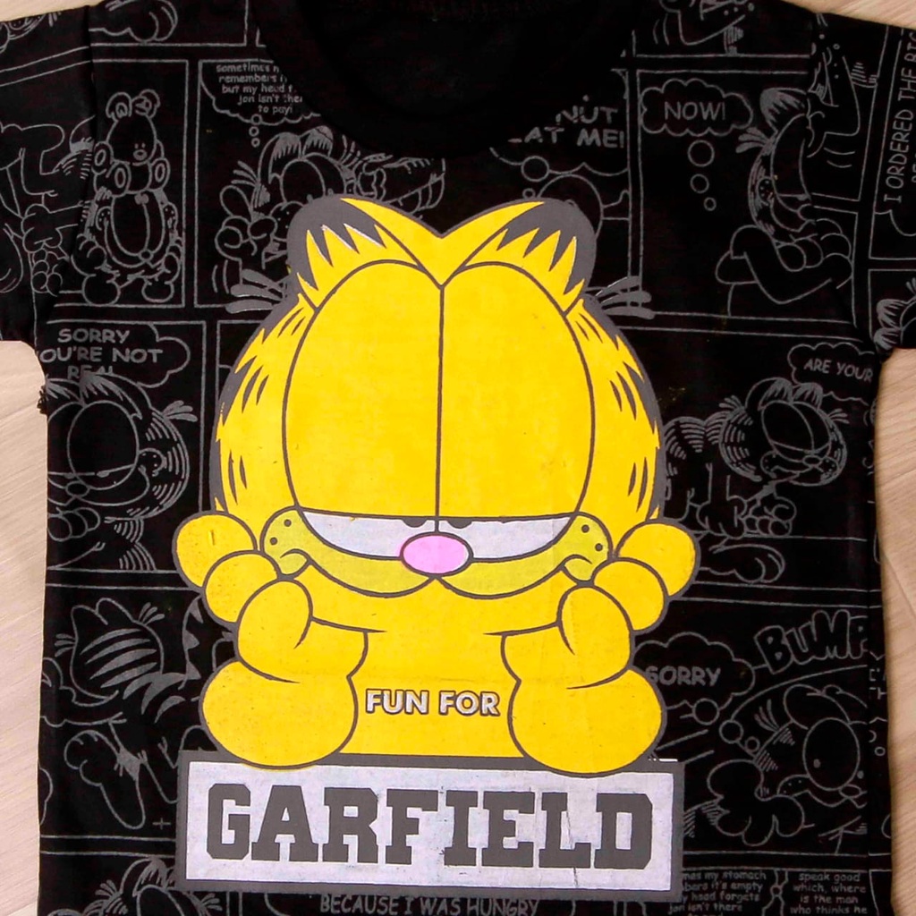 Jikialiang - KAOS ANAK LAKI LAKI &amp; PEREMPUAN USIA 1-8 TAHUN GAMBAR GARFIELD
