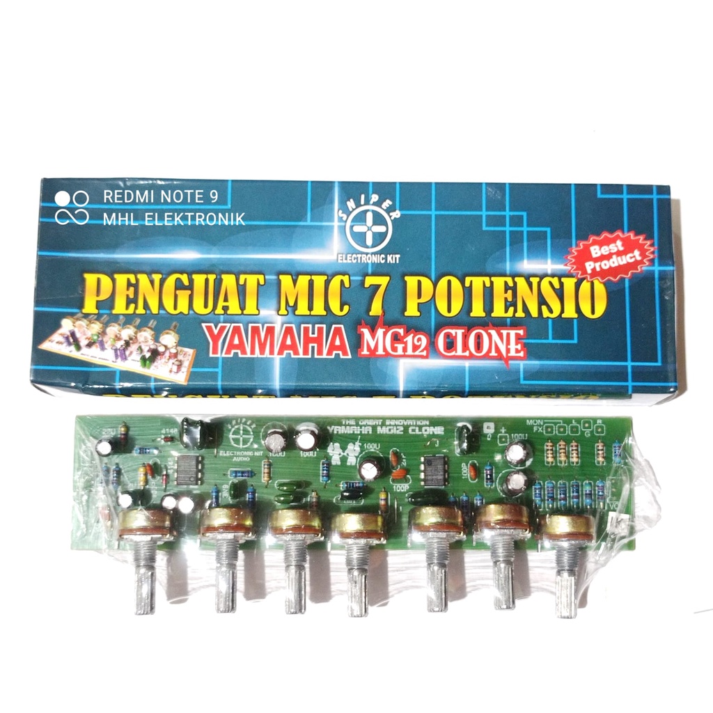 Kit Mixer Yamaha MG12 Clone Penguat mic 7 Potensio Kit Mixer 7 Pot