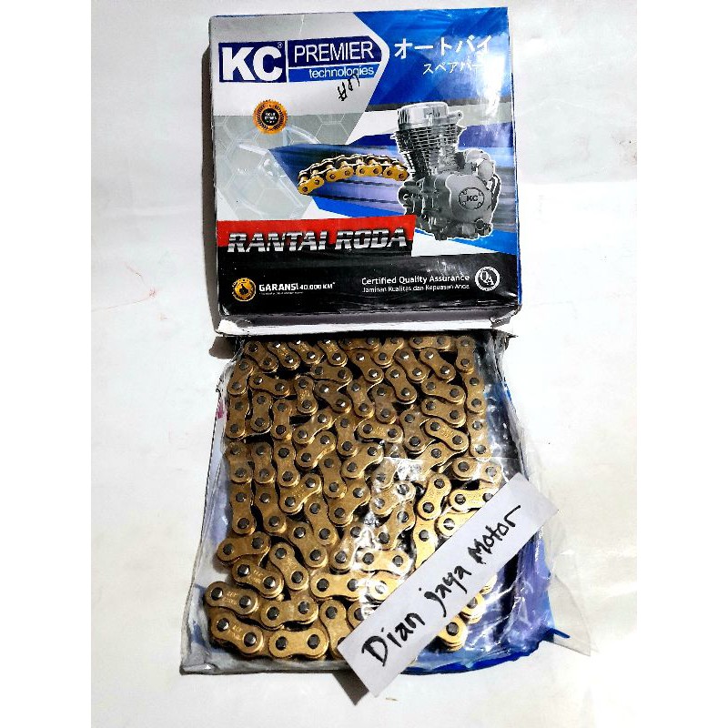 RANTE RANTE CHAIN GOLD .MEREK KC RACING UKURAN 428H-140.