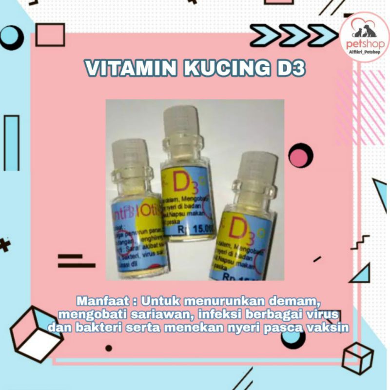 [FREE SPUIT] Obat Kucing D3 | Antibiotik Penurun Panas, Sariawan, Infeksi Saraf, Virus, Bakteri dll