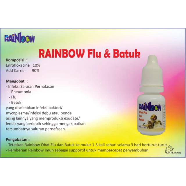 OBAT FLU BATUK KUCING ANJING KELINCI RAINBOW OBAT BATUK PILEK