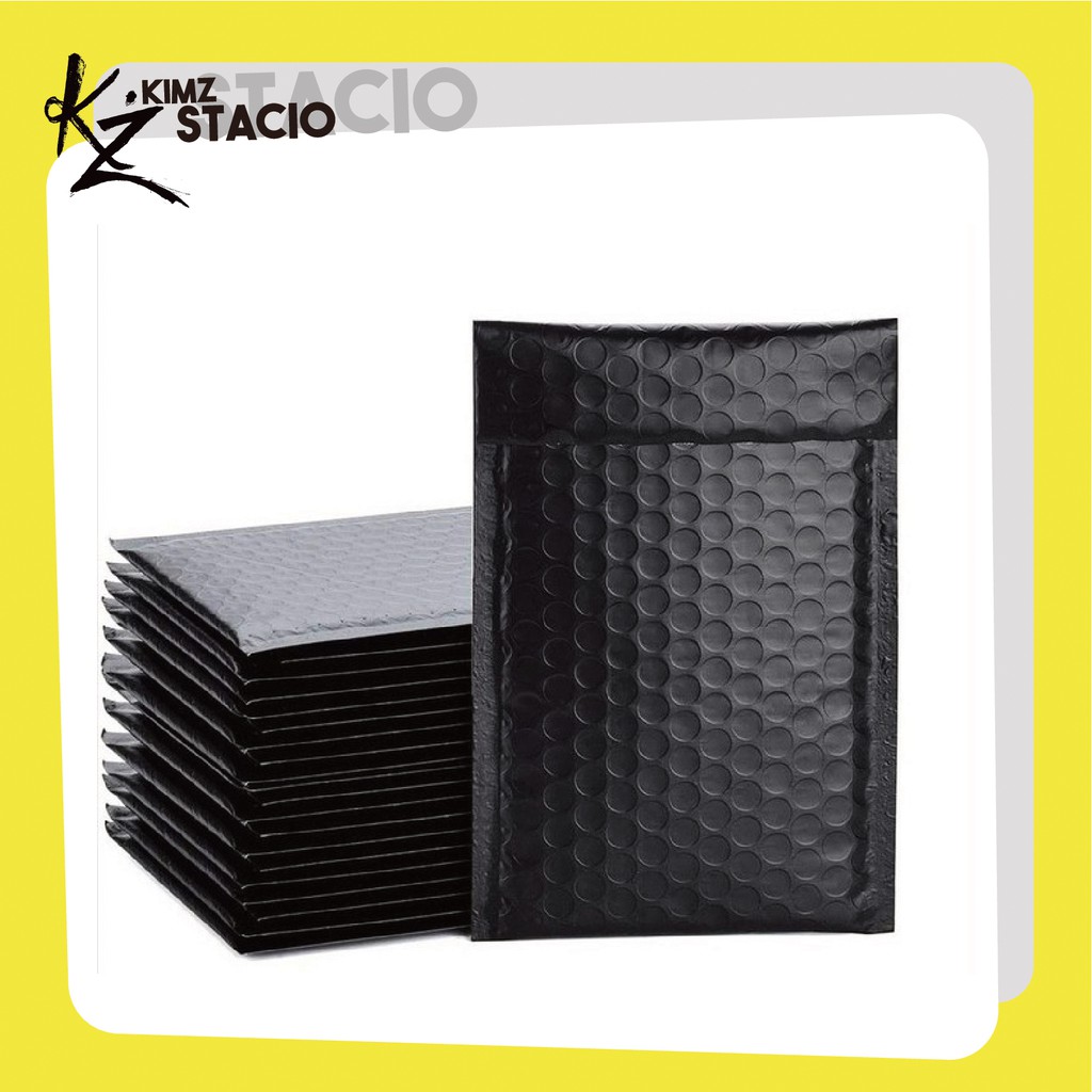 

Kimz Stacio Padded Envelope Amplop Bubble Wrap Segel Packing with Seal 15x18 Black White Hitam Putih