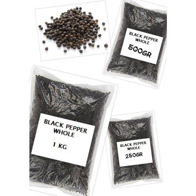 

Black Pepper Whole (Lada Hitam Utuh) Grade A