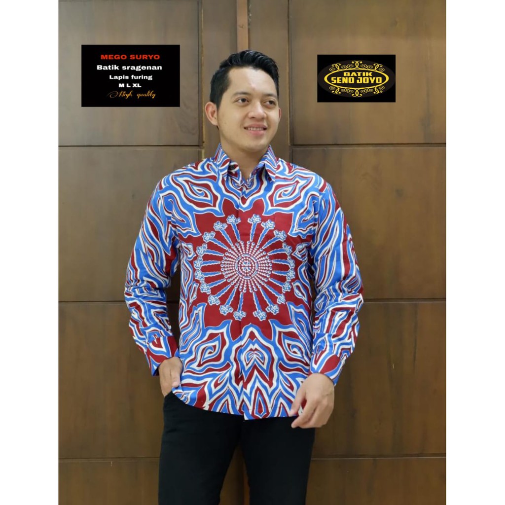 MEGO SURYO SENOJOYO KEMEJA BATIK SOLO LENGAN PANJANG LAPIS FURING ATASAN BATIK PREMIUM MODERN KATUN HALUS PERWIRA MAHESA ASTAGUNA ARIESWARA HANUNG RAJASWA GITARJA UNGU KENCONO UNGU SUKET SEGORO PEKSI NAVY SELING PRASTOWO PROBOSETO MAHKOTA BABON ANGKREM