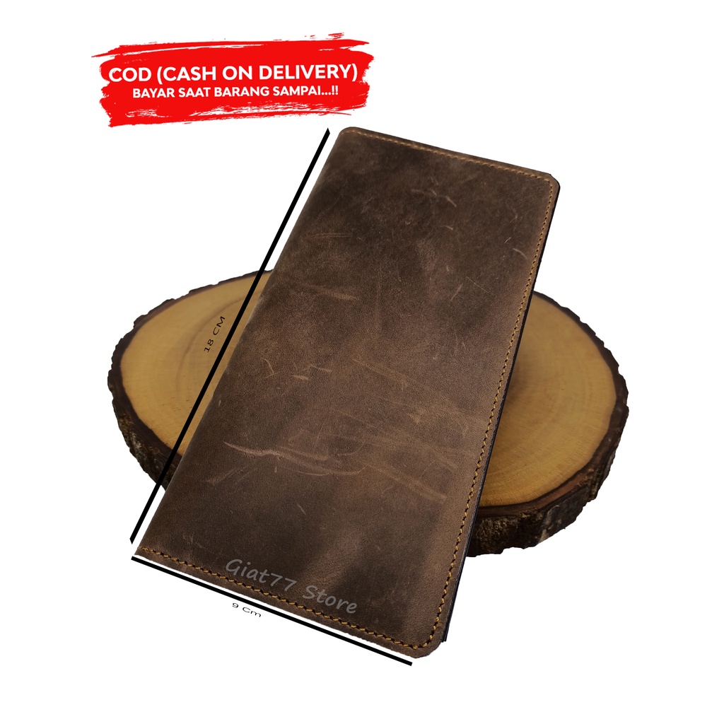 Dompet Kulit Pria Wanita Model Panjang Crazy Horse Original