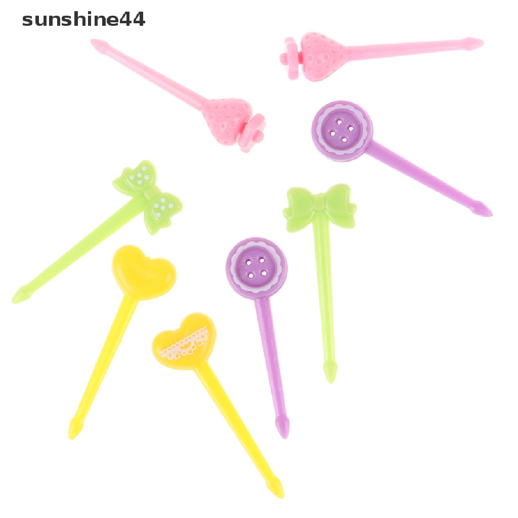 Sunshine 8pcs Garpu Buah / Dessert / Kue / Snack Mini Untuk Anak