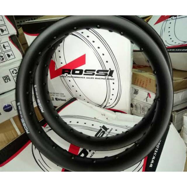 Velg Rossi SET 160/185 X 17 U Shape HITAM, SILVER (160 185 Ring 17)