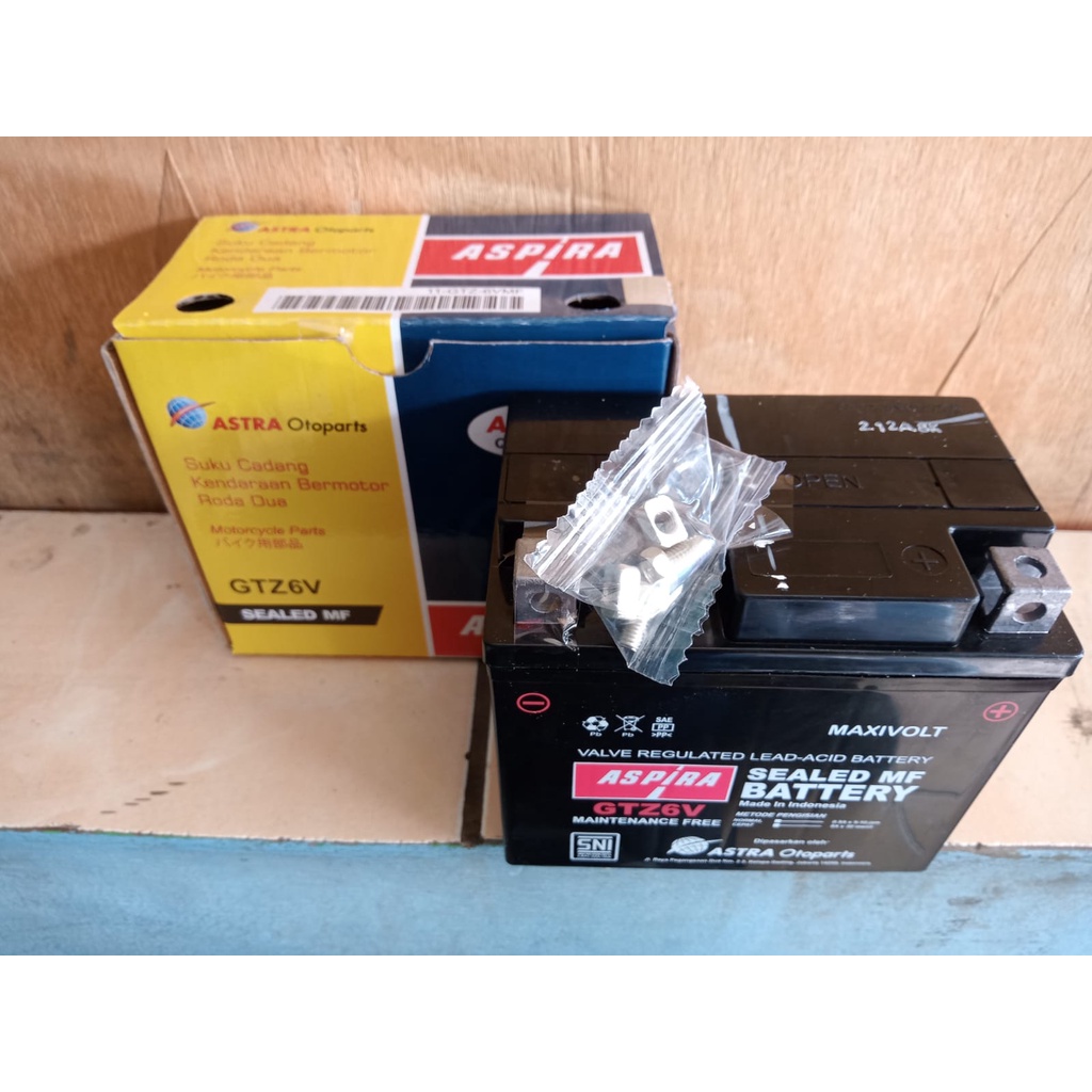 Aki ASPIRA ASTRA GTZ6V MF 5 Ah Motor Vario 125 Vario 150 Beat ISS Scoopy ISS Mio SSS 11-GTZ-6VMF