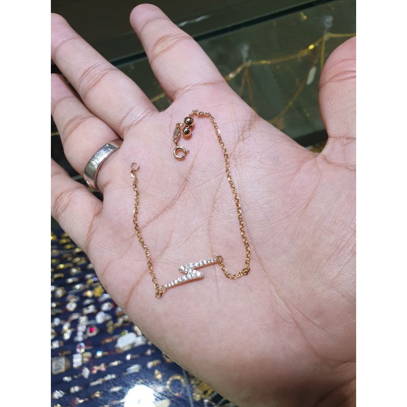 gelang emas 700 zigzag serut simple