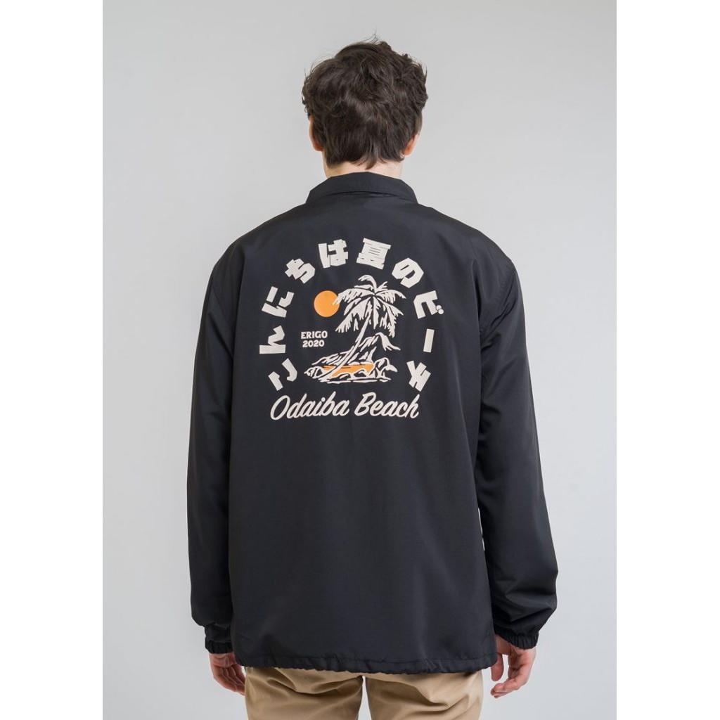 Erigo Coach Jacket  Odaiba Black Shopee Indonesia