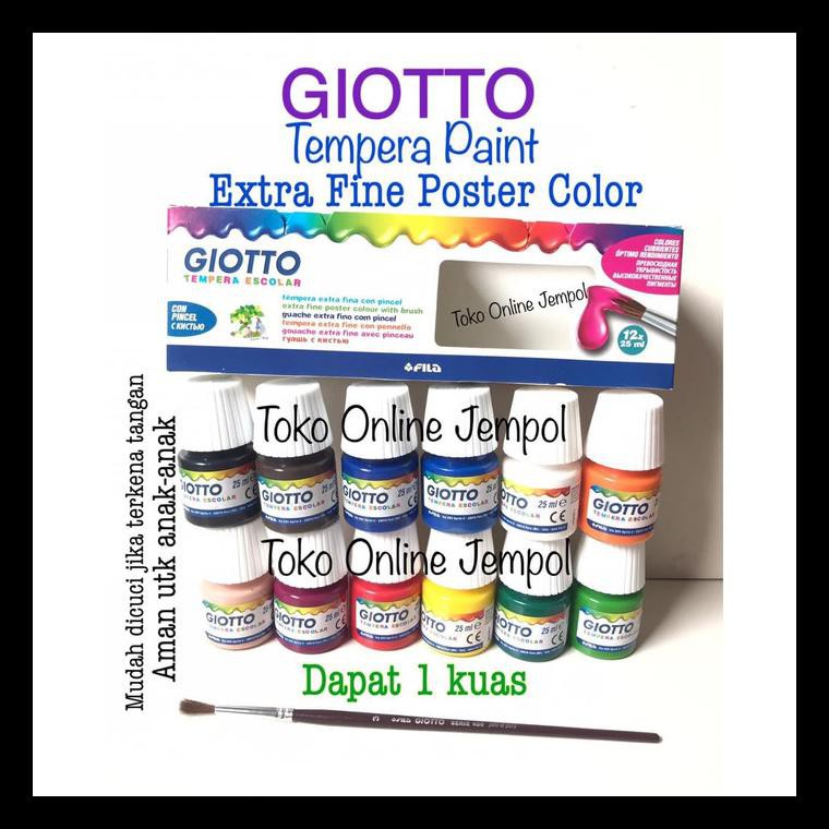 

Diskon 12Warna Free Kuas Washable Giotto Tempera Escolar 356700 Cat Atk1079Gt