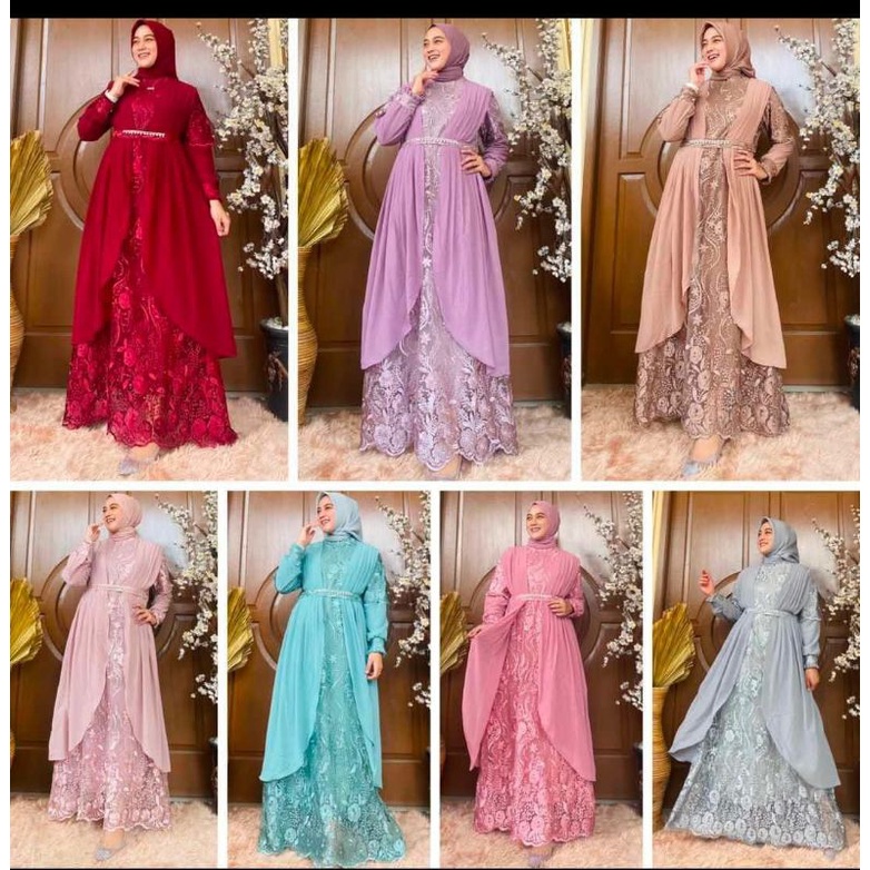 SASKIA DRESS BRUKLAT / gamis bruklat / dress bruklat