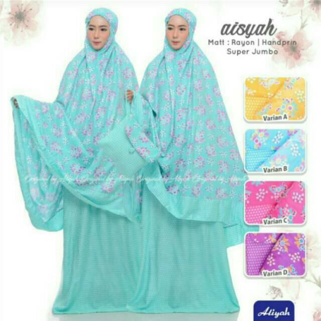 Mukena Dewasa Aliyah Aisyah Bawah Atasan Motif Bunga Adem Tebal Jatuh Grosir Dan Ecer
