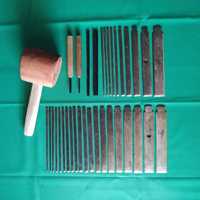 Pahat ukir kayu cukup lengkap baja putih 34pcs kualitas super premium