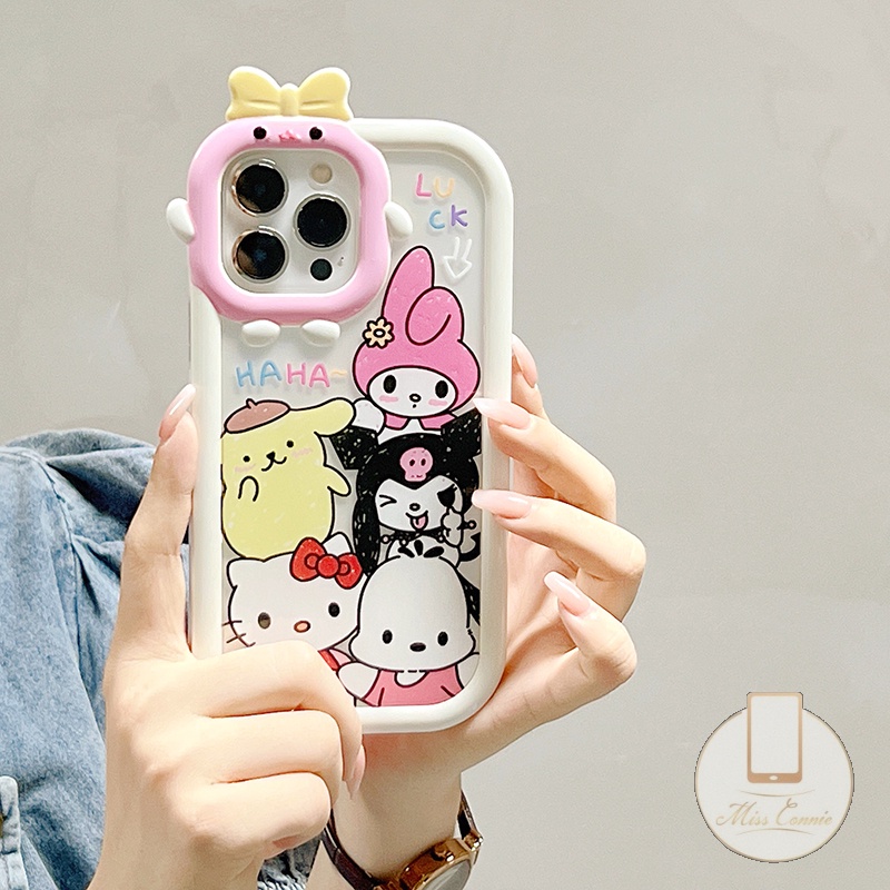 Soft Case TPU Motif Kartun Kucing / Monster / Kelinci 3D Untuk IPhone 11 13 12 14 Pro MAX 6 6S 7 8 Plus XR X XS MAX