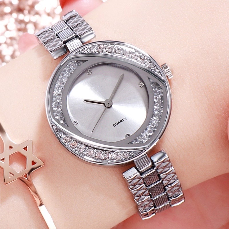 COD Jam Tangan Wanita Terbaru Analog Mewah Casual Fashion Strap Rantai Stainless Steel Import G33