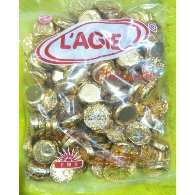 

L'agie golden coin-coklat susu isi kismis-1000gr-manis-makanan ringan-cemilan enak-tidak bikim batuk