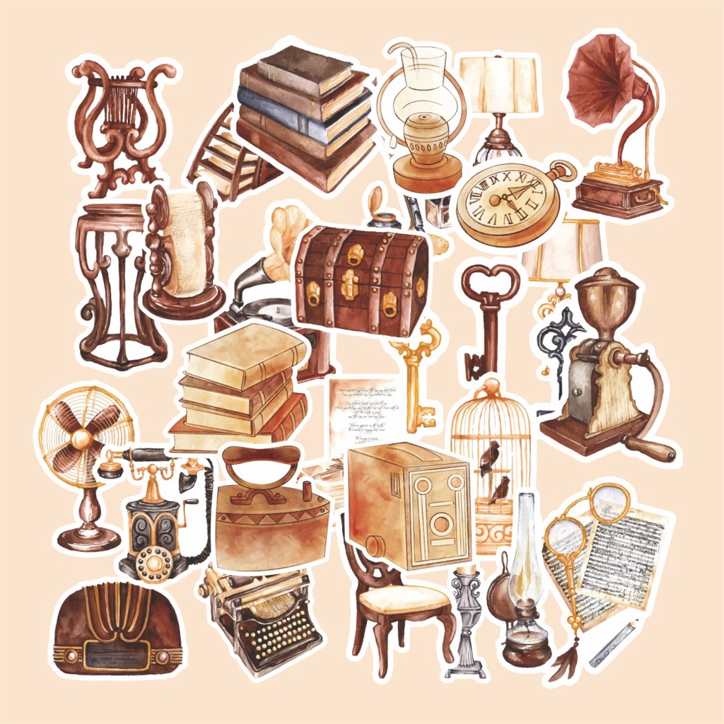 

( 20 pcs )stiker satuan edisi ANTIQUE/stiker murah/tanpa minimal order