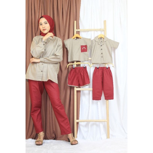 LILI SET - setelan one set kemeja  rami busui formal wanita perempuan cewe lucu murah