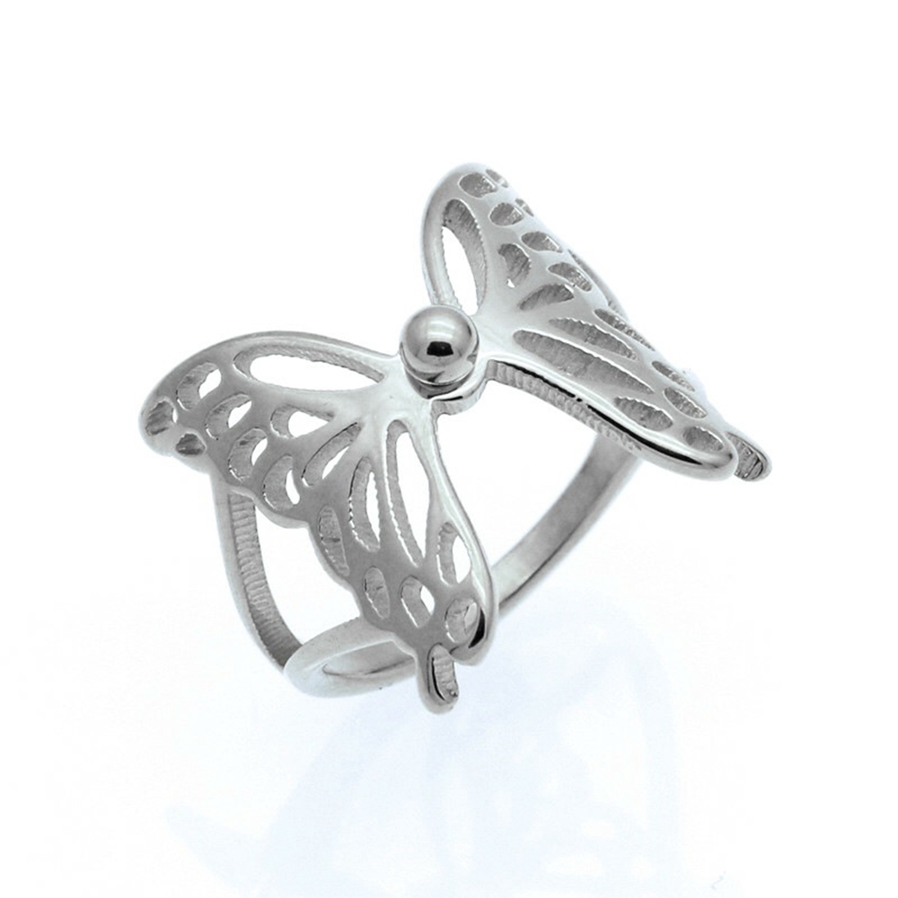 【COD Tangding】Adjustable Open Size Hollow Out Butterfly Shape Ring Korea New Fashion Cool Boy Girl Couple Accessory Jewelry