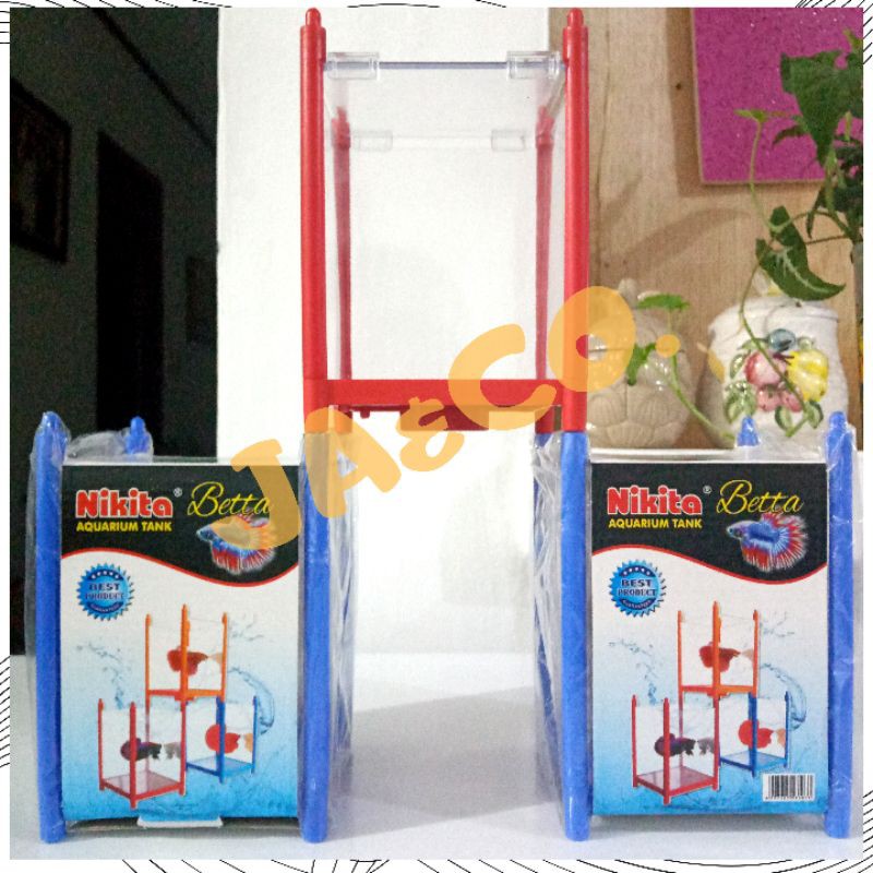 NIKITA BETTA Aquarium kecil soliter solitaire mini tank cupang ikan hias kecil