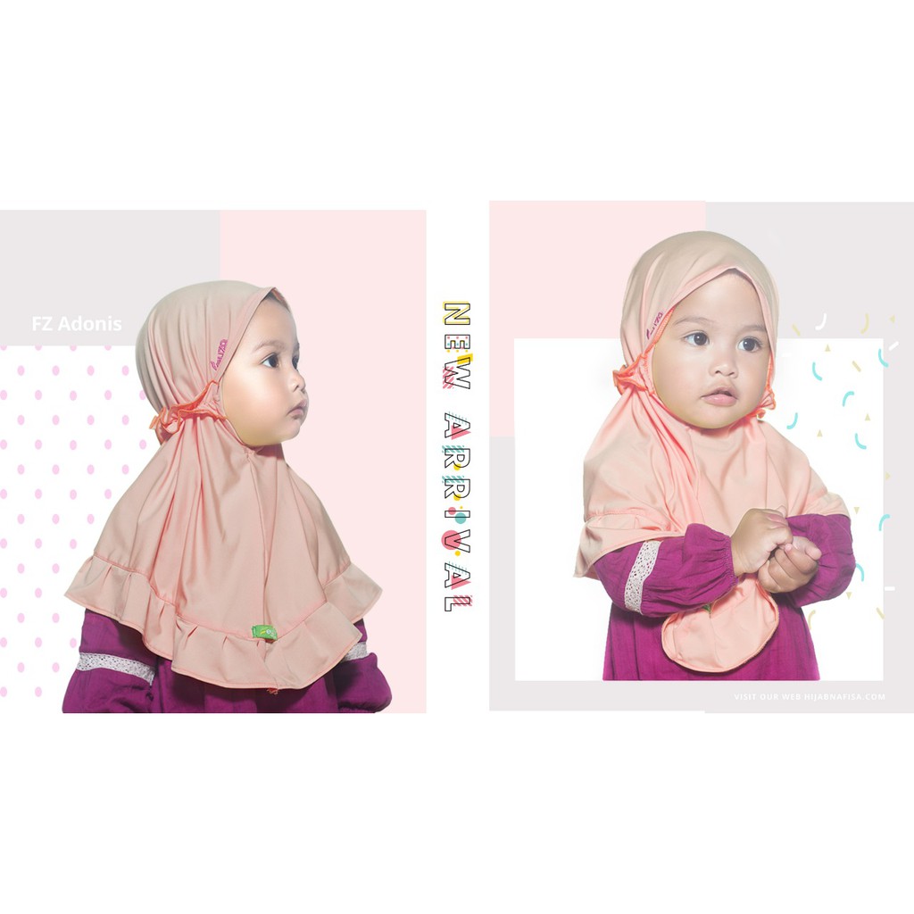 Jilbab Instan Non Pad Anak Feyza ADONIS | Hijab Instan Anak Kerudung Bayi Polos Tanpa Bergo Usia 1-2 Tahun