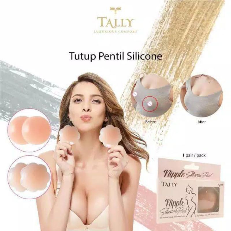 TALLY  NIPPLE SILIKON PADS Bra SIlikon Penutup Puting Susu