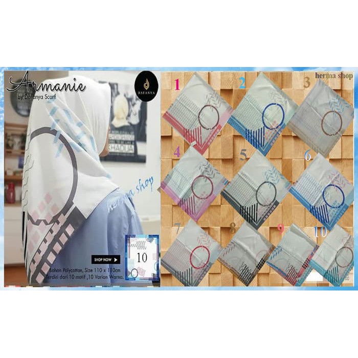 Jilbab Segiempat Armanie by Dafanya/Jilbab Segi Empat Motif Dafanya 03