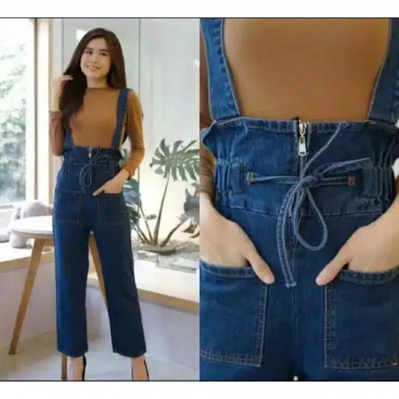 CELANA Wanita-Baju Kodok-Celana Kodok- Jumpsuit jeans Kekinian - Overall JILIMEDIUM