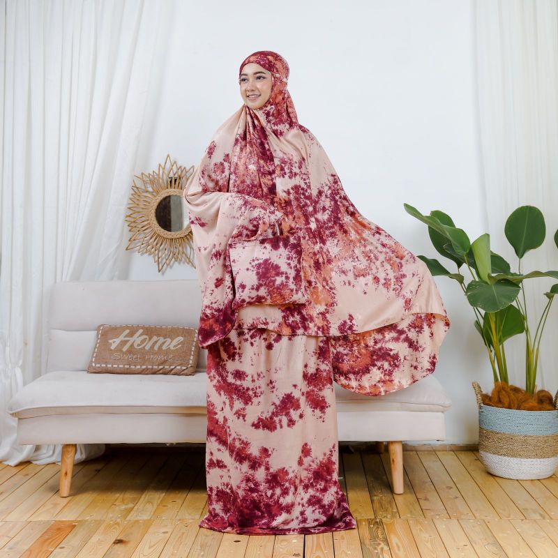 MUKENA RAYON BALI DEWASA TRAVELING / MUKENAH TRAVELING DEWASA MOTIF DAUN PUTIH BUNGA TIE DYE AYESHA ALISHA AMELIA AMARILIS TULIP DAISY JANDA BOLONG FLORAL RINTIK (BUKAN MUKENA MUKENAH TERUSAN) - UKURAN STANDAR