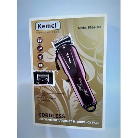 RB Alat Cukur Rambut Elektrik Cordless KEMEI KM-2600 / Mesin Cukur Rambut / Mesin Cukur Kemei