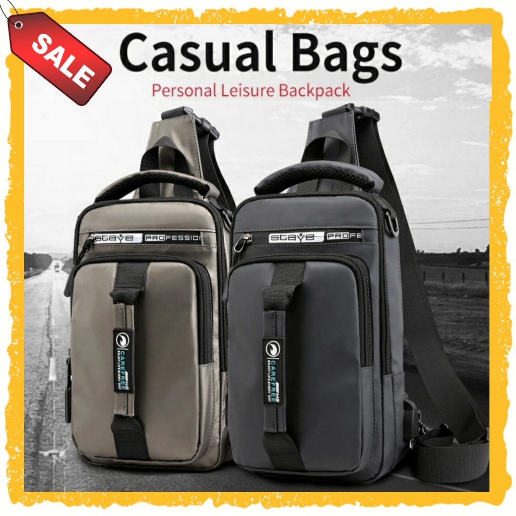 TAS HAOSHUAI CAREFREE Tas Selempang Pria Wanita Waistbag Anti Air Import Original