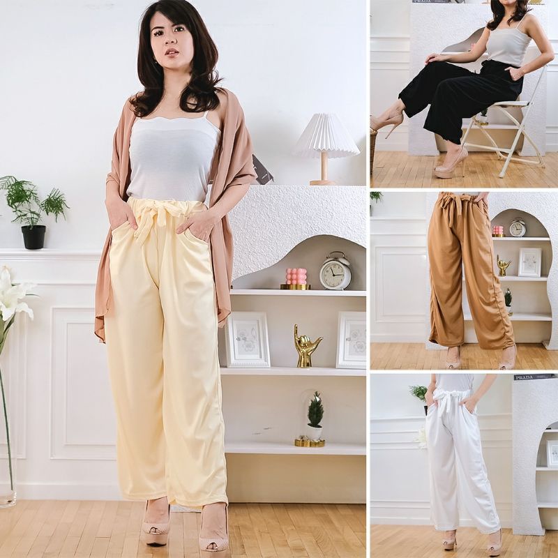 Arifirn Home Wear Crepe Loose Kulot Homwe - Celana Kulot Wanita Murah