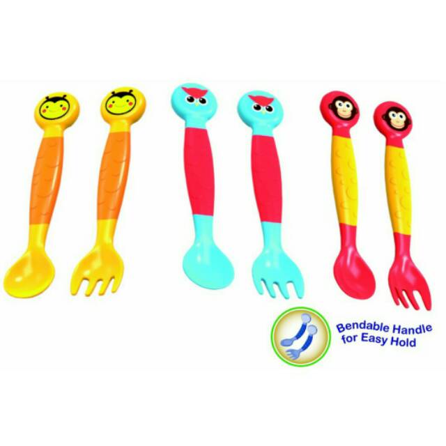 BABY SAFE BABY FORK &amp; SPOON SK003 FOR 4+ MONTH JEFF BABYSHOP