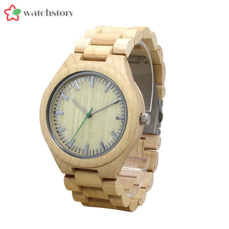 Ws Jam  Tangan Quartz Analog Bahan Kayu  Bambu  Alami untuk 