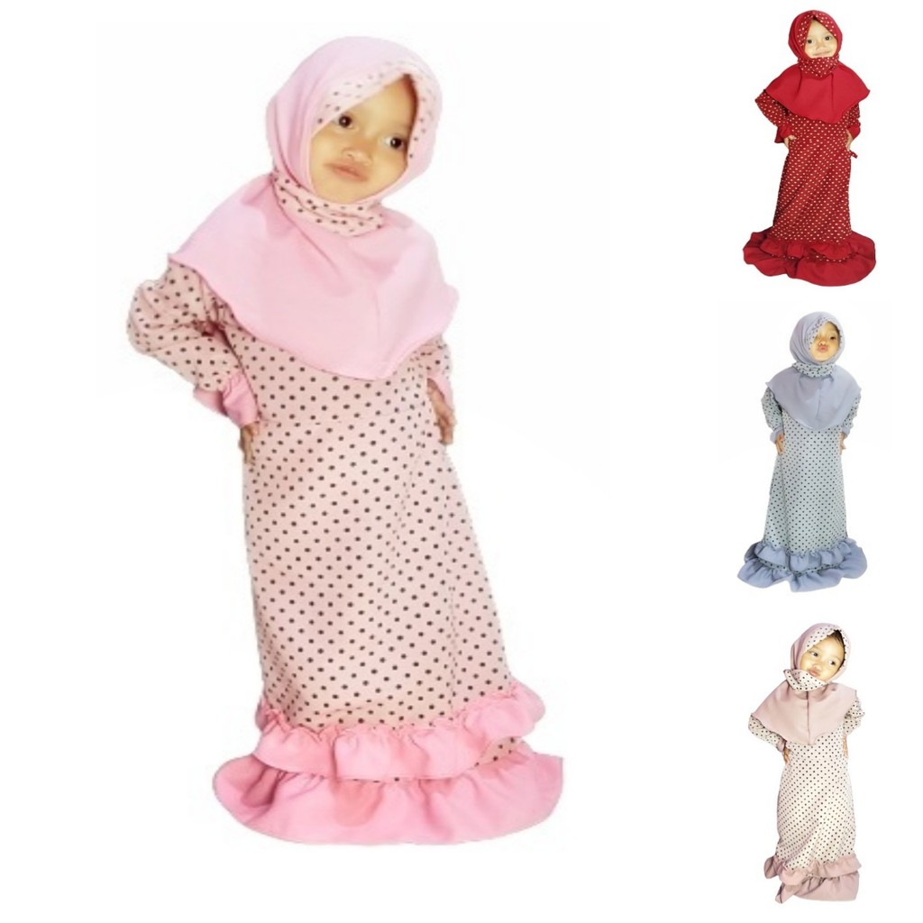 Gamis Anak Perempuan Baju Muslim Anak Perempuan Motif Lucu Usia 2-12 Tahun