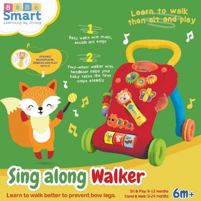 Sing A long Walkes Bebe Smart / Mainan Anak / Belajat Berjalan / Bebe Smart