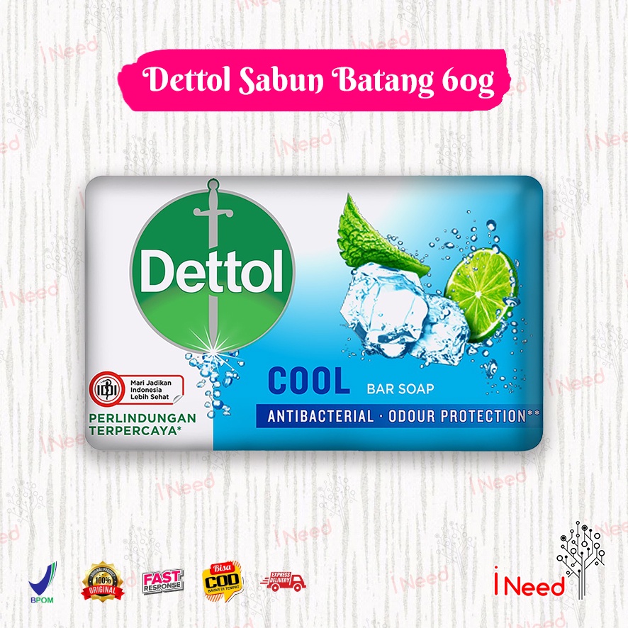 (INEED) (60gr) Dettol sabun batang / bar soap 60gr