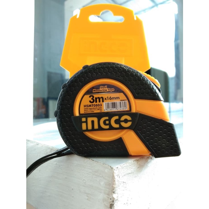 Meteran 3 m Karet / Meteran 3m Tukang Gulung Auto Stop Anti Pecah INGCO HSMT08316